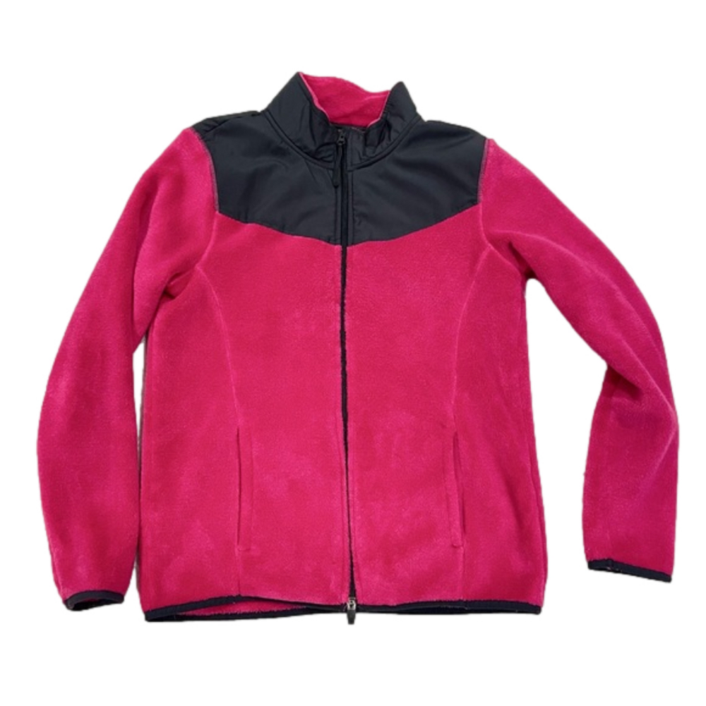 Danskin Now Pink Black Fleece Zip Up Long Sleeve Women’s Jacket Size Medium